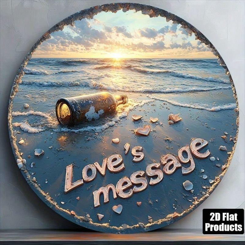 Retro Metal Tin Sign Art Circle 20x20cm Wall Decor for Living Room Bedroom