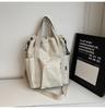 Schoolbag Multifunctional Simple Large Capacity Handbag Casual Niche Drawstring Design Backpack Versatile Travel Storage Bag