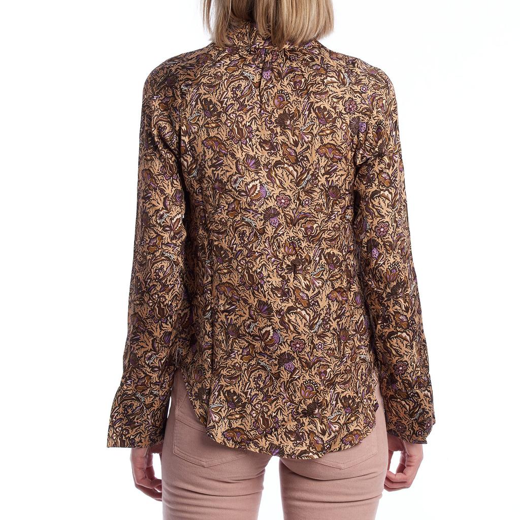 Camisa Estampada con Volantes WJCD0501F para Mujer