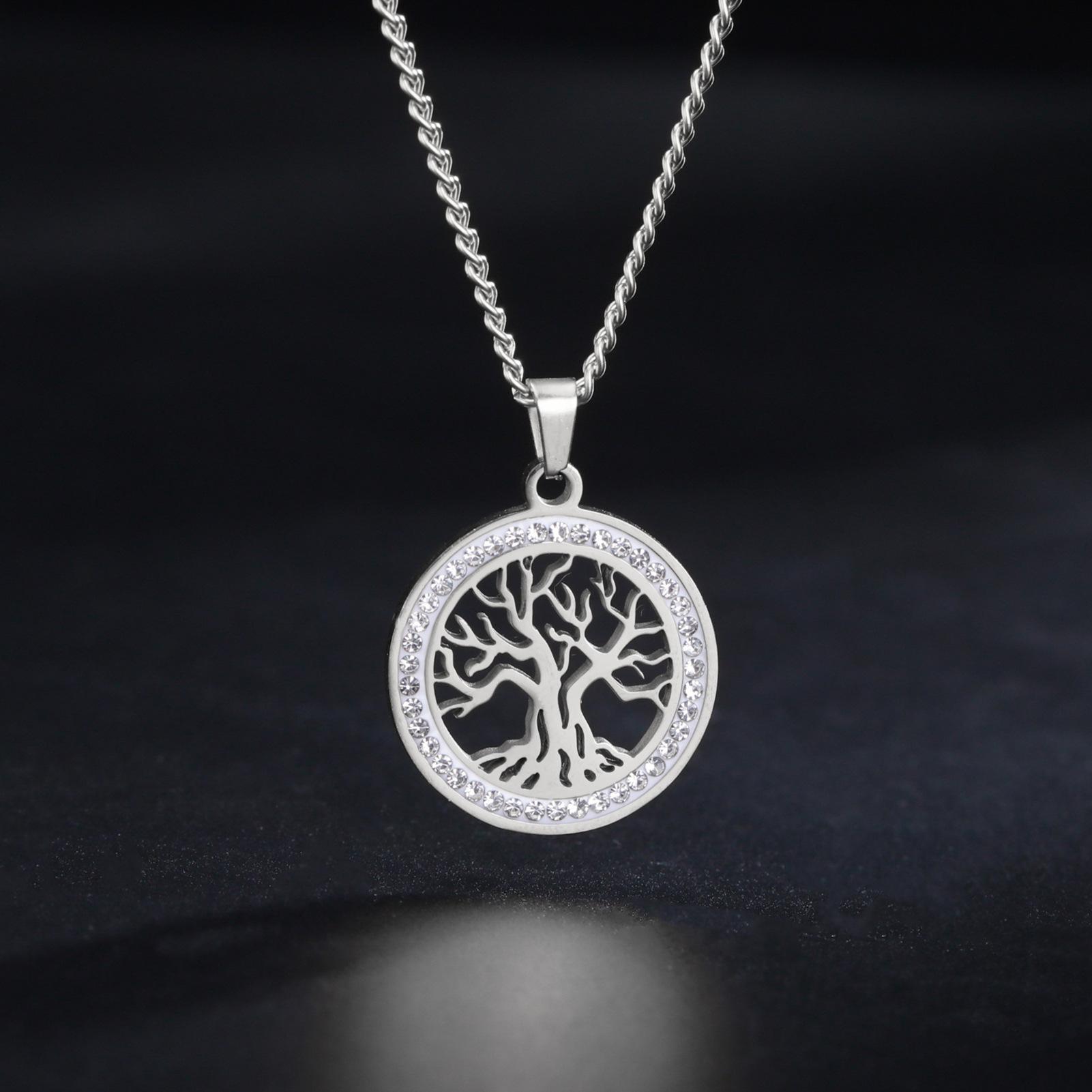 

Ожерелье Life of Tree, модное ожерелье из нержавеющей стали, полое деревце жизни, подвеска из золота