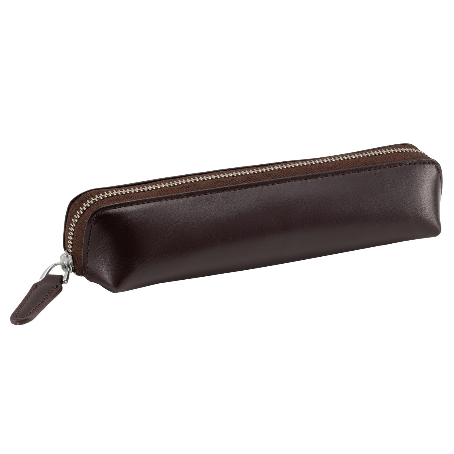 

MILAGRO Ethiopian Sheepskin Pencil Case Leather Pencil Case for Simple Large (Stylish Adults, Design, Capacity) ST-1581 (Dark Brown)