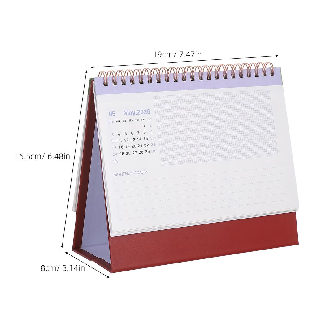 Small Desk Calendar 2026 Minimalist Desktop Flip Stand Planner Compact Monthly Table Calendar for Home Office Use