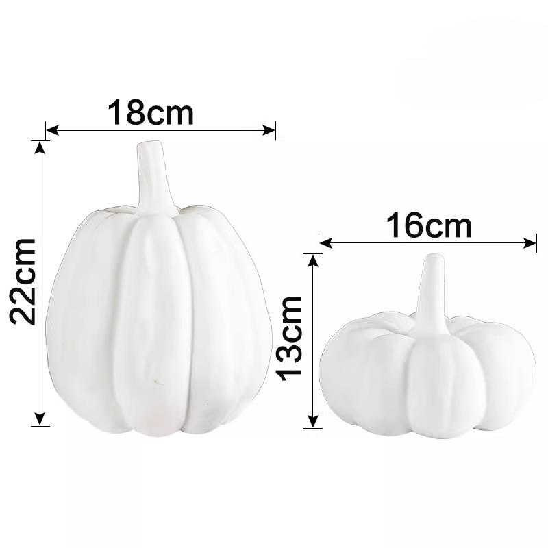 Pumpkin Ceramic Figurines Simulated Pumpkin Statue White Pumpkins Halloween Decorative Accessories Home Decoration Accessories