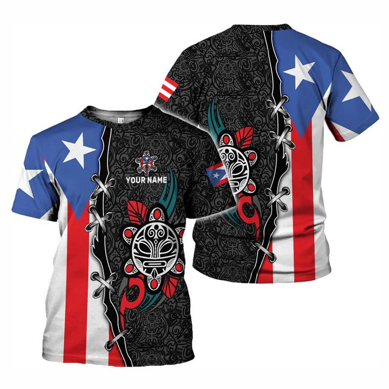 Puerto Rico Flag Graphic T-shirt Men 3d Printed T Shirt Children Short Sleeves