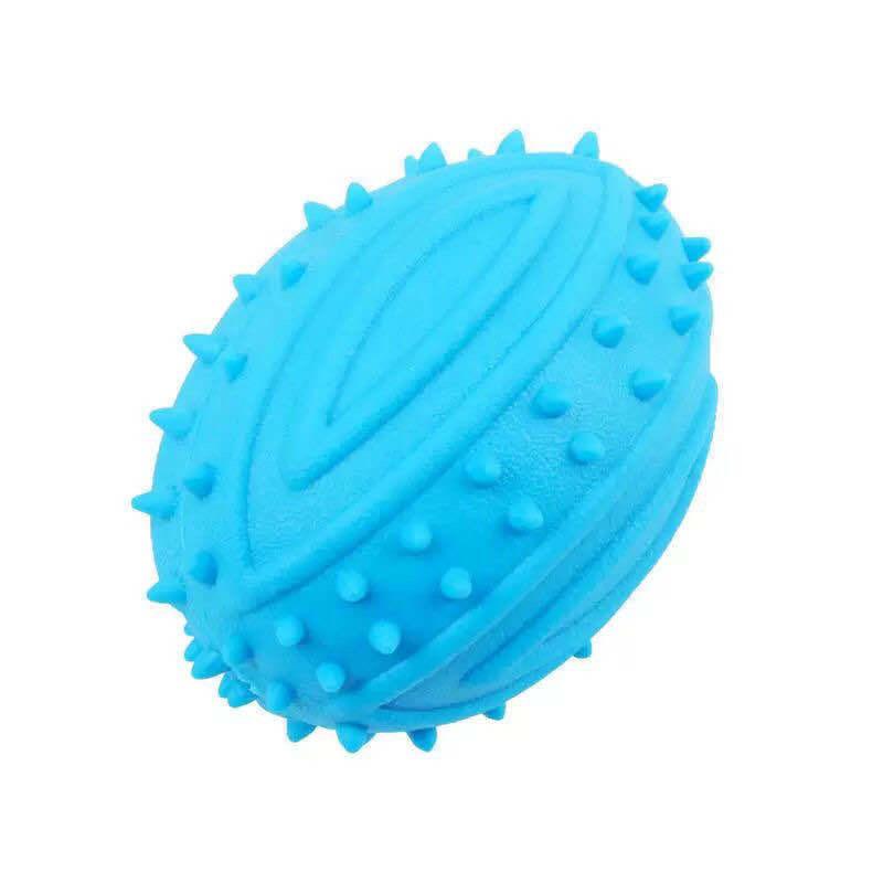 Tpr Squeaky Rugby Dog Toy Teeth Cleaning Molar Chew Toy For Pet Dogs