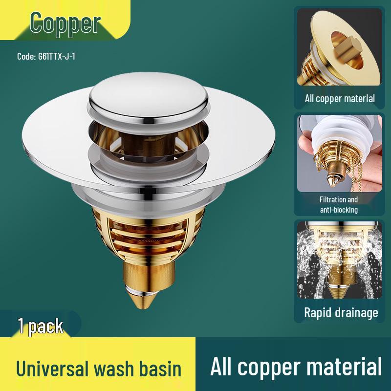Anti-Odor Pop-Up Drain Stopper for Washbasin