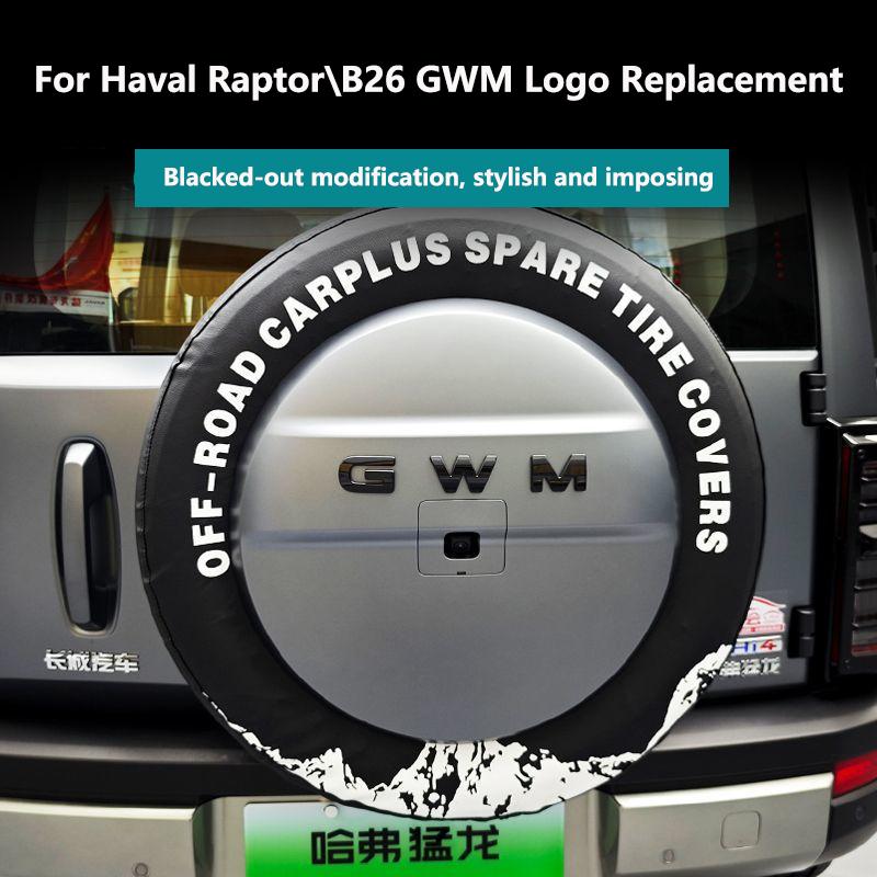 For GWM Haval H9 2024 2025 Front Grill Emblem V7/ Raptor Car Network Black Logo Body Decal Decorative Sticker Exterior Markings
