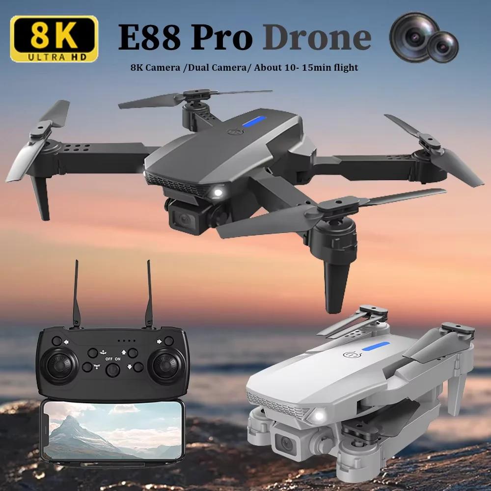 2025 E88 HD 4K RC Drone with Wide Angle Camera Foldable Helicopter Quadcopter Aircraft for Kids Professional Gift Toy by KBDFA