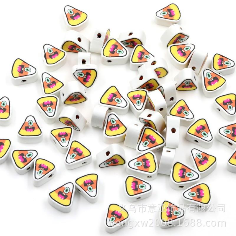 Halloween Polymer Clay Beads Spooky Skull Pumpkin Ghost Spacer DIY Jewelry Making 10mm 1000pcs