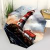 1pc Lighthouse Sea Automatic Folding Umbrella, Heavy Duty 8 Rib Iron Frame,  Suitable for Travel, Daily Use, Birthday, Decor Gift M0105115