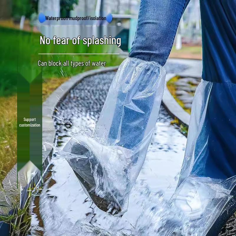 Durable Waterproof Transparent Overshoes - Non-slip Disposable High-top Rain Boots