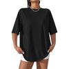 European Summer 2026 Women's Mid-Length Plain Loose T-Shirt with Five-Point Sleeves