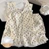 Floral with Chest Pad Suspender Shorts Imitation Cotton Pajamas Women's Summer Pure Desire Wind Loungewear