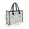 Floral Printed Canvas Tote Bag Casual Large Capacity Daily Handbag for Shopping Travel Outdoor Use