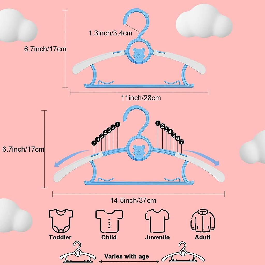 Baby Coats Rack Non-slip Baby Clothes Hanger Adjustable Storage Hangers Cute Kids Clothes Organizer Closet Children