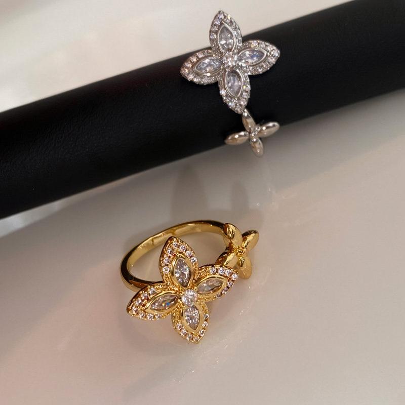 Lucky Clover Open Ring - Women's Luxury High-end Adjustable Personalized Ring - Four-leaf Clover Ring