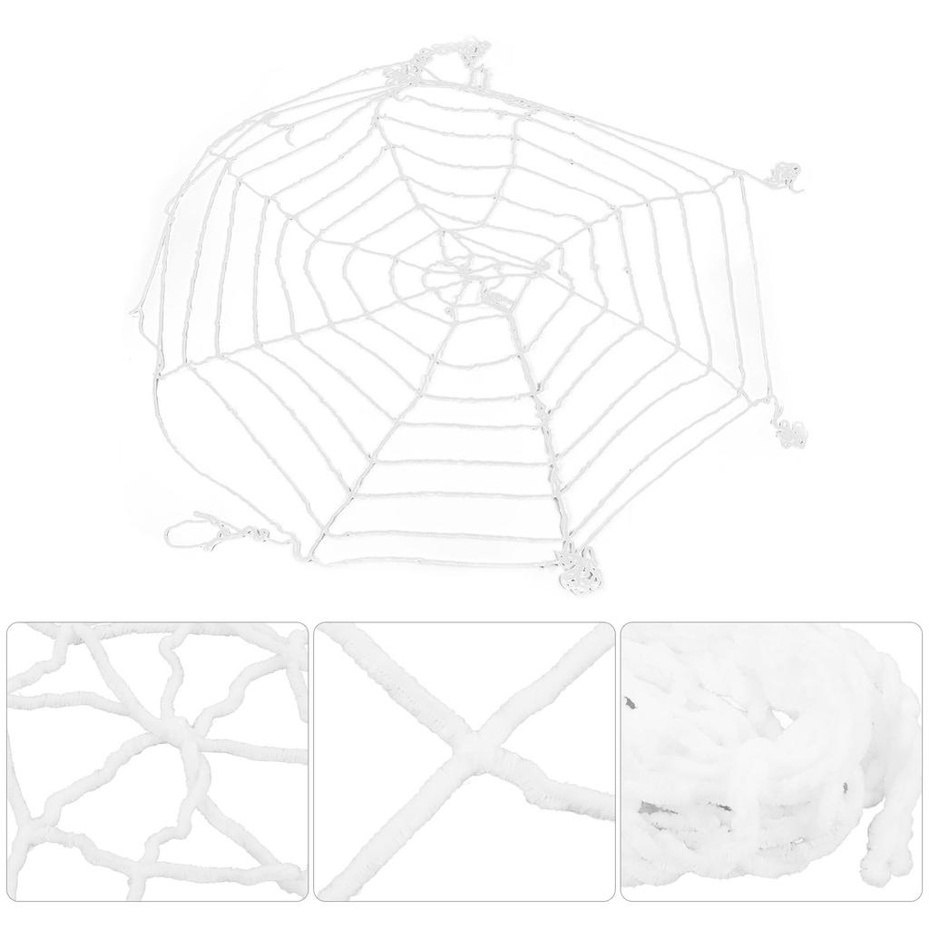ZK20 3.6m Spider Web Halloween Decorations White Round Net Spooky Cobwebs for Outdoor Indoor Party Yard