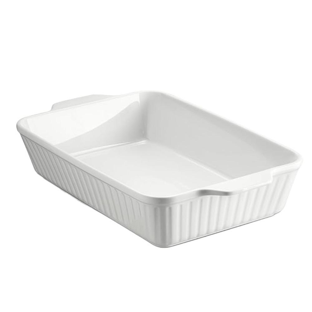Stripe Pattern Ceramic Baking Tray Deepened Lasagna Pan Multipurpose Baking Dish  Oven