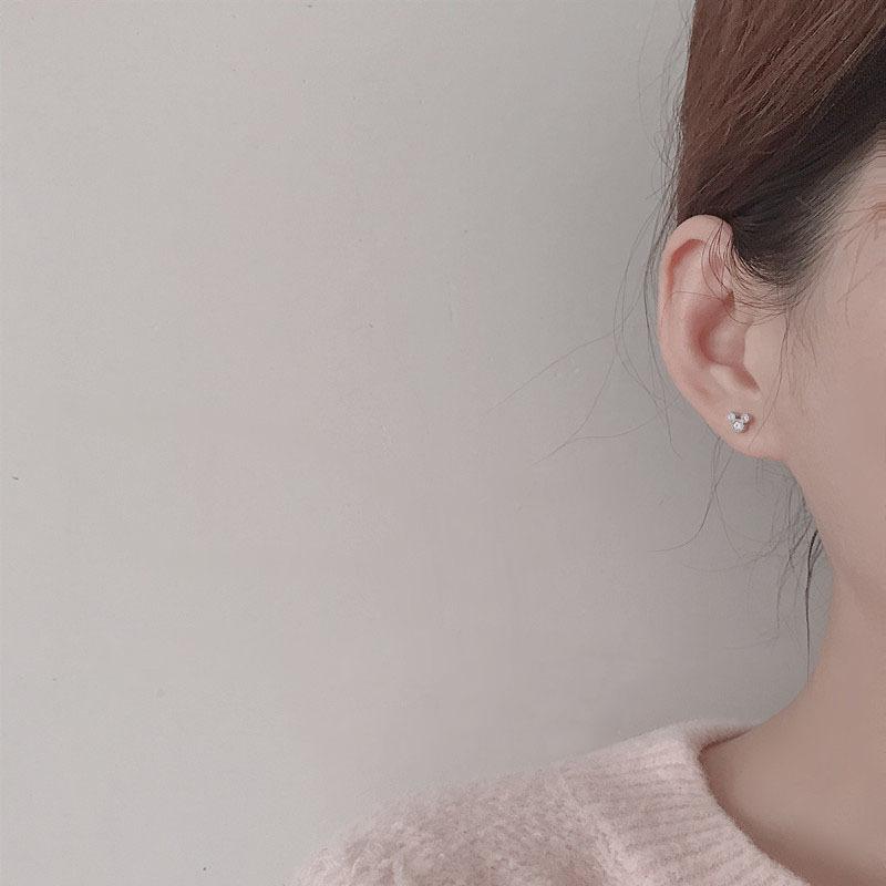 Cute Mini Mouse Stud Earrings for Women with Zircon Girls Piercing Jewelry Gift