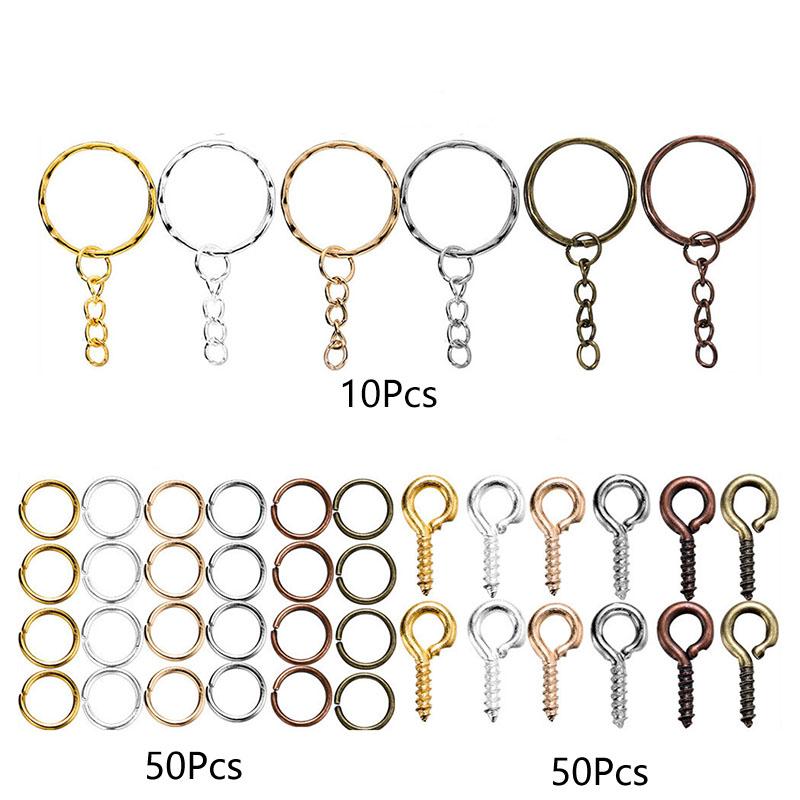 110/220ks Výroba šperků Prsteny na klíče Kroužek na klíče Špendlíky na klíče Sady přívěsků na klíče Epoxidová pryskyřice