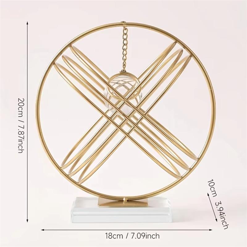 Metal Home Decoration Crafts Light Luxury Desk Crystal Ball Pendant Living Room Bedroom Study Office Desktop Decoration Ornament