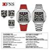 OFNS Six-Hand Men's Square Quartz Watch: Luminous, Day-Date, 30M Waterproof, Silicone Steel Band, Hot Seller