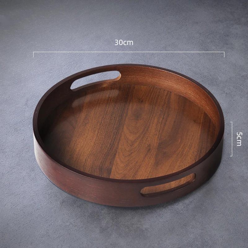 Tea Tray Tea Set Tea Cup Home Living Room Fruit Dim Sum Round Dry Soak Tray Bamboo Tray Tea Ceremony Water Cup Tray