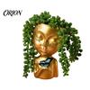 Makeup Brush Holder Creative Resin Girl Portrait Flowerpot for Green Plants Succulents, Holder, Multifunctional Head Vase Vase, Decorative Desktop