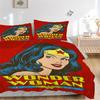 3ks Wonder Woman, Superhrdinská sada povlečení, Sada povlečení, Měkký pohodlný povlak na peřinu, Do ložnice, Pro hosty (1* Povlak na peřinu + 2* Povlaky na polštář, W