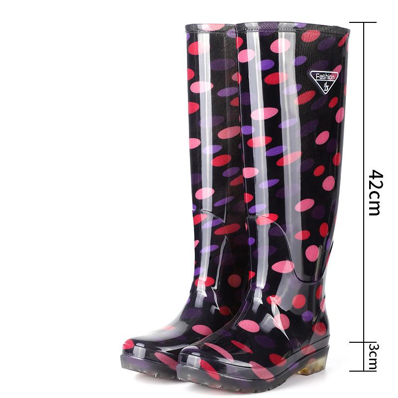 

Rain shoes tall tube long tube extra high waterproof, non-slip and warm women s velvet rain boots cover shoes water boots water shoes adult 42