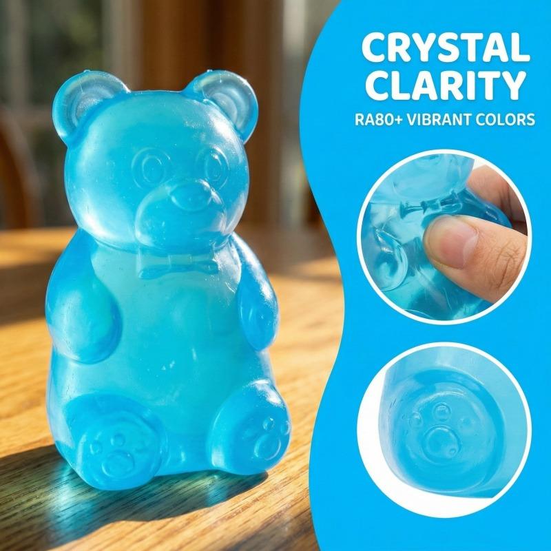 Needoh Gummy Bear Squishy Toy, Maltose Stress Ball For Kids Adults,Cute Animal Squeeze Fidget Toy, Solid Decompression Gift