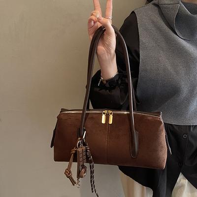 Large-capacity Commuting Versatile Single-shoulder Bag, Fashionable Color-blocking Hand-held Baguette Bag