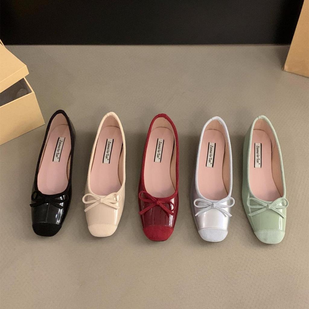 Inner height increase French small red single shoes women's shoes spring and autumn 2025 summer bow ballet gentle evening shoes