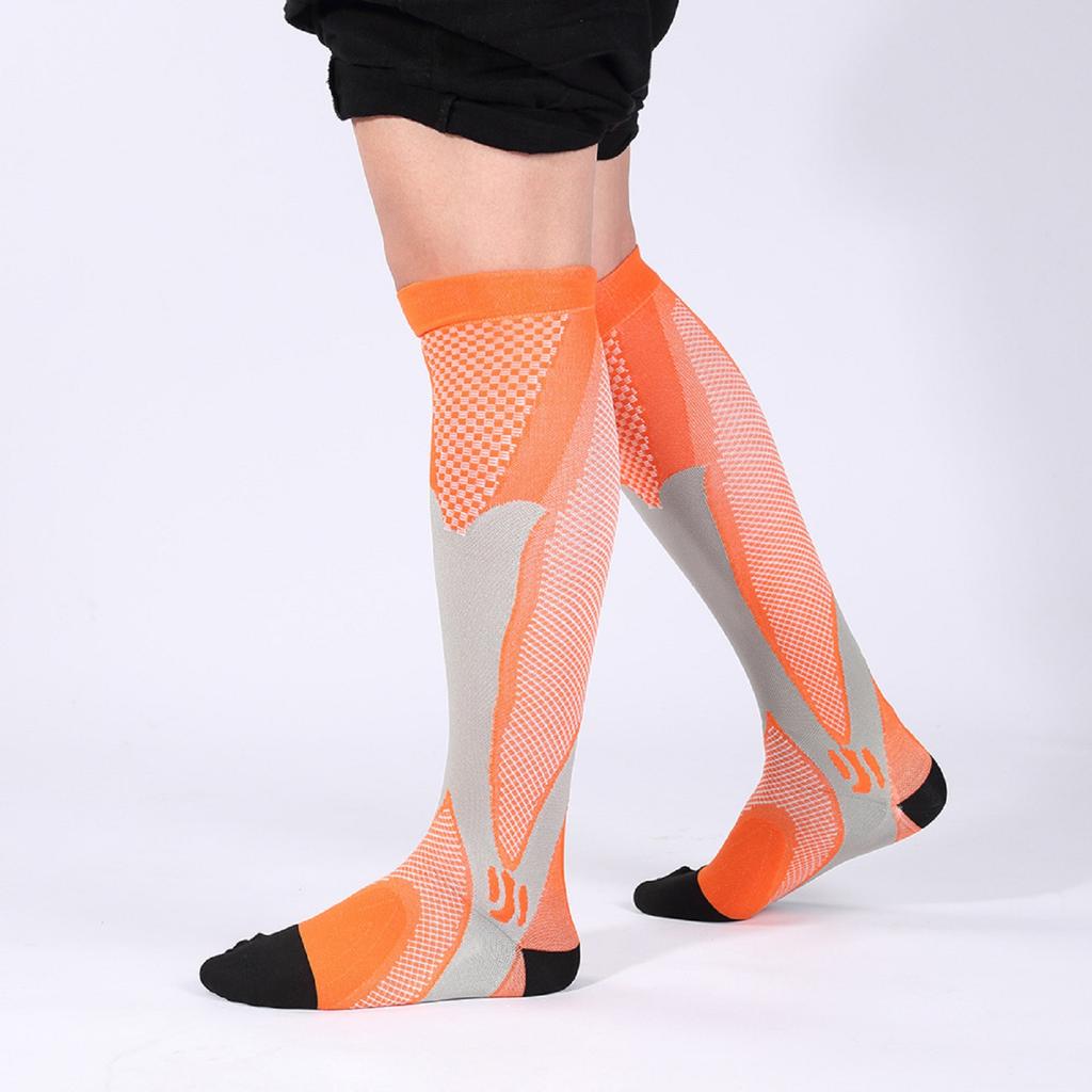 Compression Cycling Socks Knee High Breathable Elastic Sports Socks for Running Hiking Athletic Activities Support and Comfort