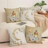 New Moon Oil Lamp Printed Pillow Case Festive Decoration Home Pillow Line Breathable Sofa Pillow