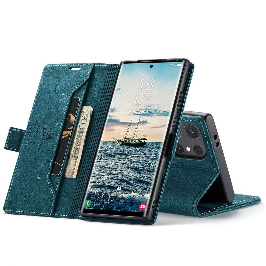 Premium Vintage Leather Wallet Case for Samsung Galaxy S24 Ultra - Flip Cover with Card Slots, Shockproof Retro Style (4 Colors)