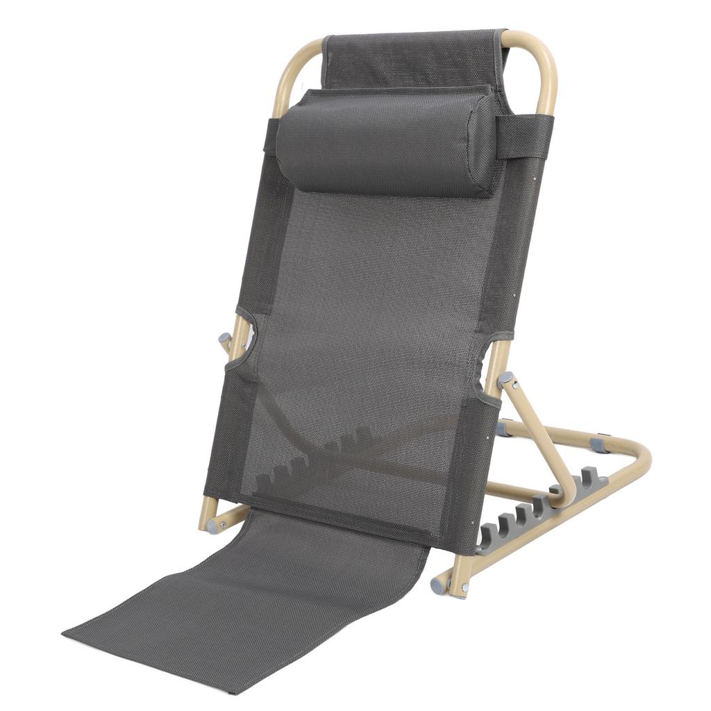 Lifting Bed Backrest 6 Gears Adjustable Folding Sit Up Back Rest Disability Bed Backrest Support L Size Large Gray