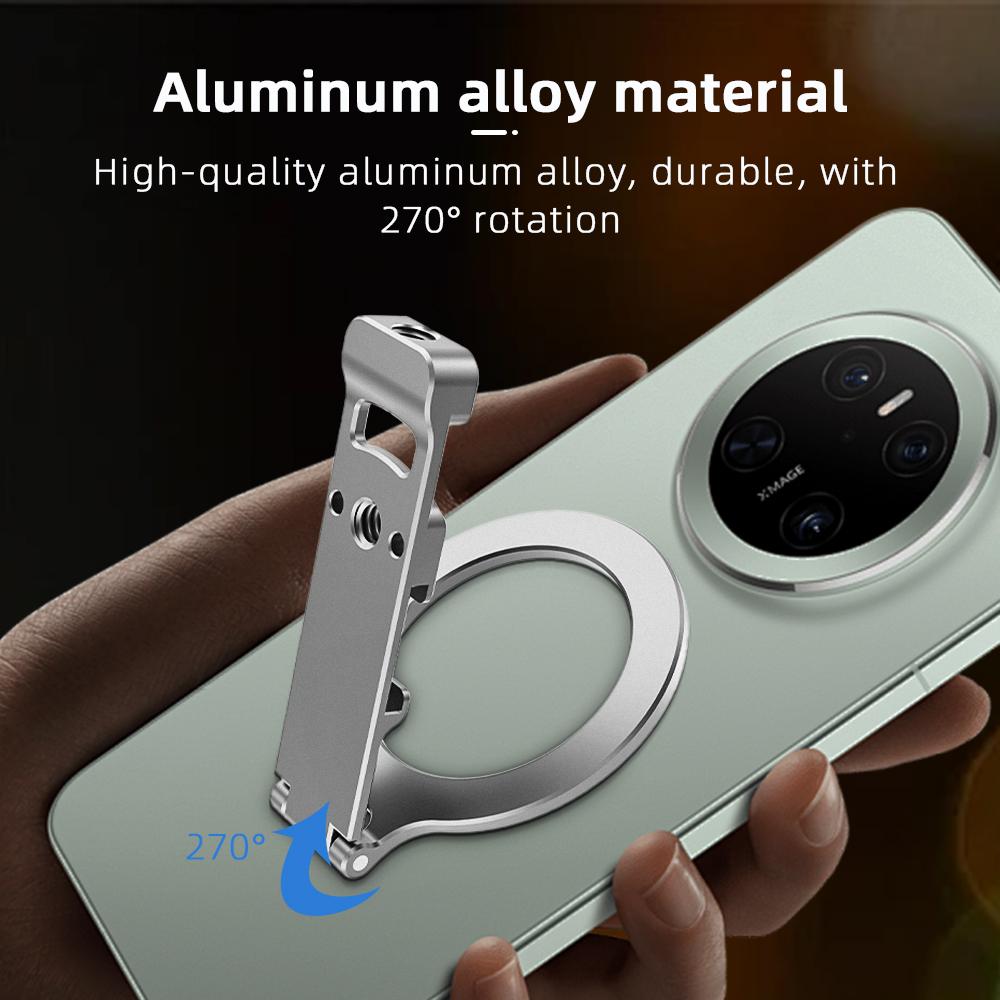 FLYMILE Magnetic Foldable Stand Phone Back Aluminum Alloy Horizontal/Vertical Support Bracket