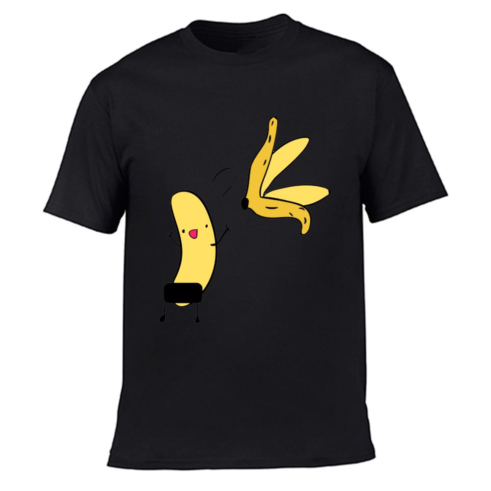 Men's Banana Disrobe Funny Design Print T-shirt Summer Humor Joke Hipster T-Shirt White Casual T Shirts Outfits Streetwear