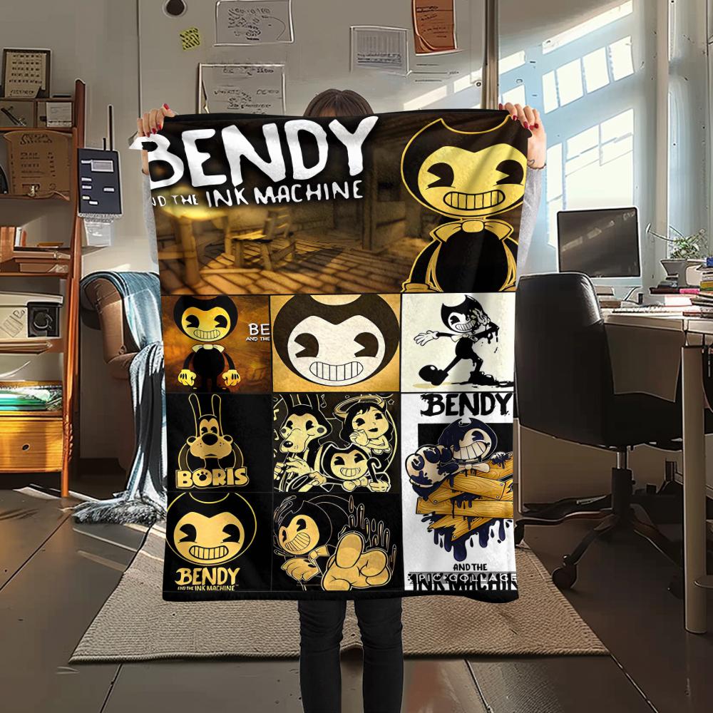 1Pc Bendy Print Flannel Blanket, High quality Comfortable for All Seasons, Home Decor, Warmth and Comfort, Perfect for Christmas Gifts