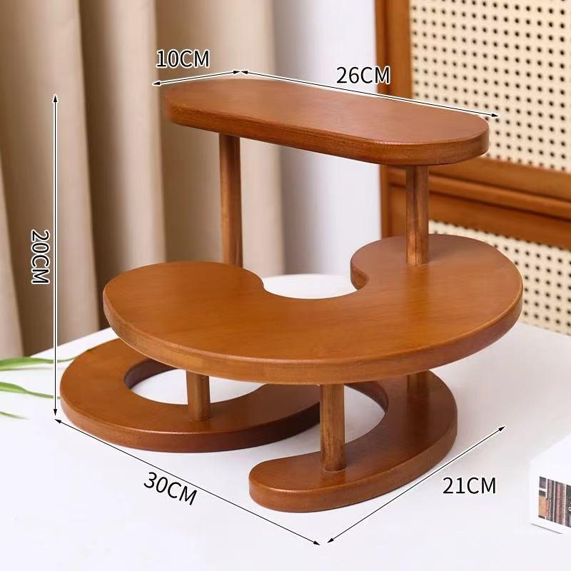 Solid Wood Tiered Display Stand for Jewelry, Ornaments, Snacks & Succulents