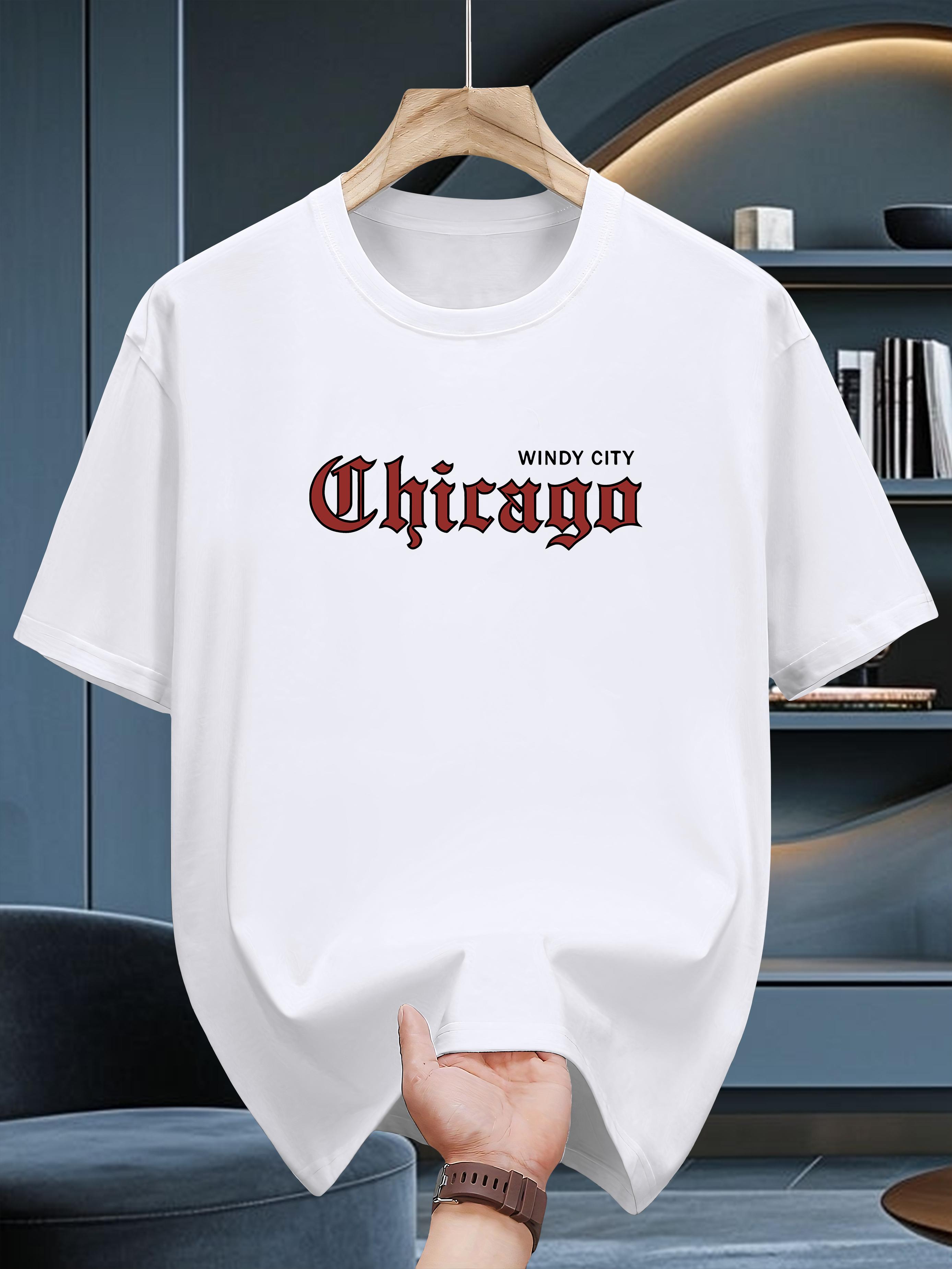 Windy City Chicago Graphic Tee - 100% Cotton Casual Crew Neck T-shirt XXL