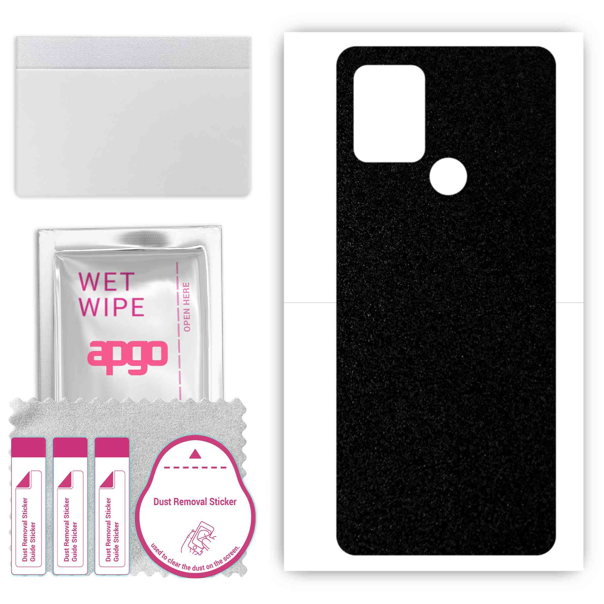 

apgo Protective Skin Sticker for the back compatible with Tecno Pova, Wrap Film, Foil, Vinyl - Pattern Matte Black