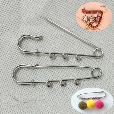 3 Hole Brooches for Jewelry Making DIY Creative Accessories Women's Handmade Pins and Brooches 64*16 Mm 2024