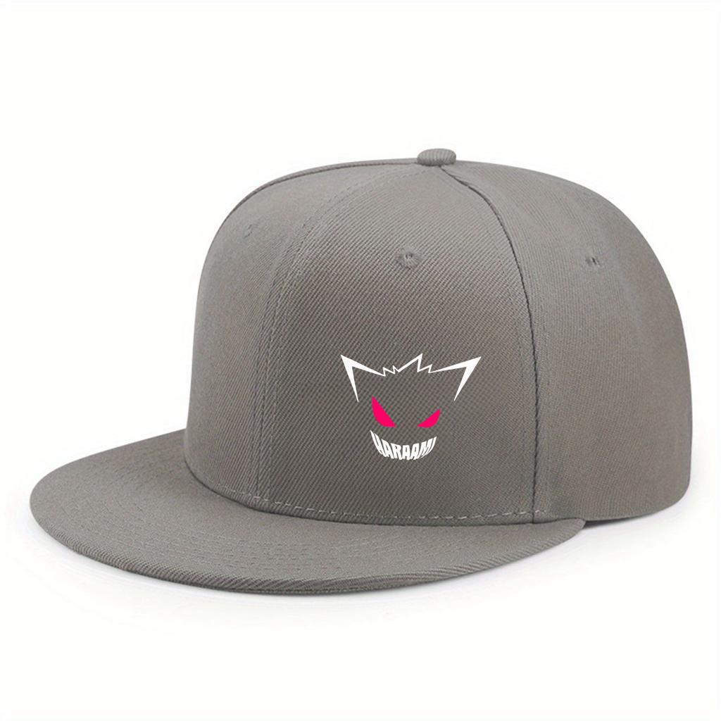 With Printed Pattern Flat Brim Baseball Cap For Men And Women, Outdoor Use Sportss Event Casual Cap, Hip-Hop Street Style Latest Cute Expression