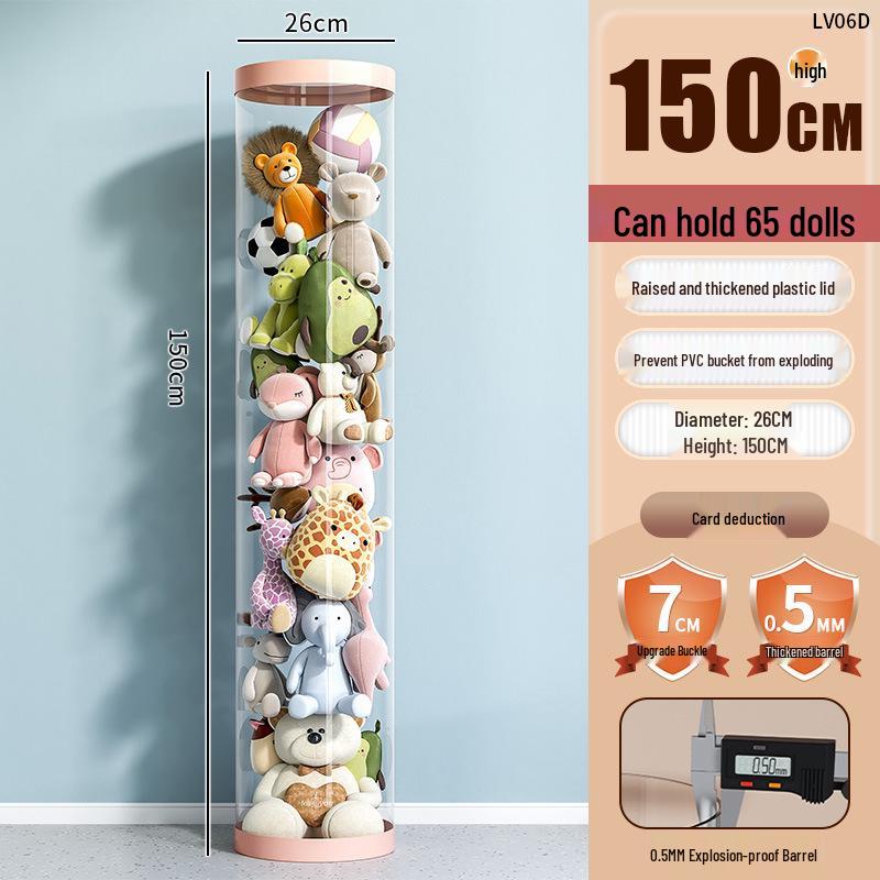 Plyschdocka Förvaringskorg med Dragkedja - Genomskinlig Gosedjursorganisatör