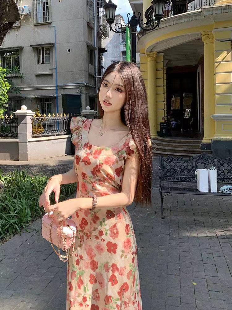 Women's Summer 2024 French-Inspired Seaside Long Dress