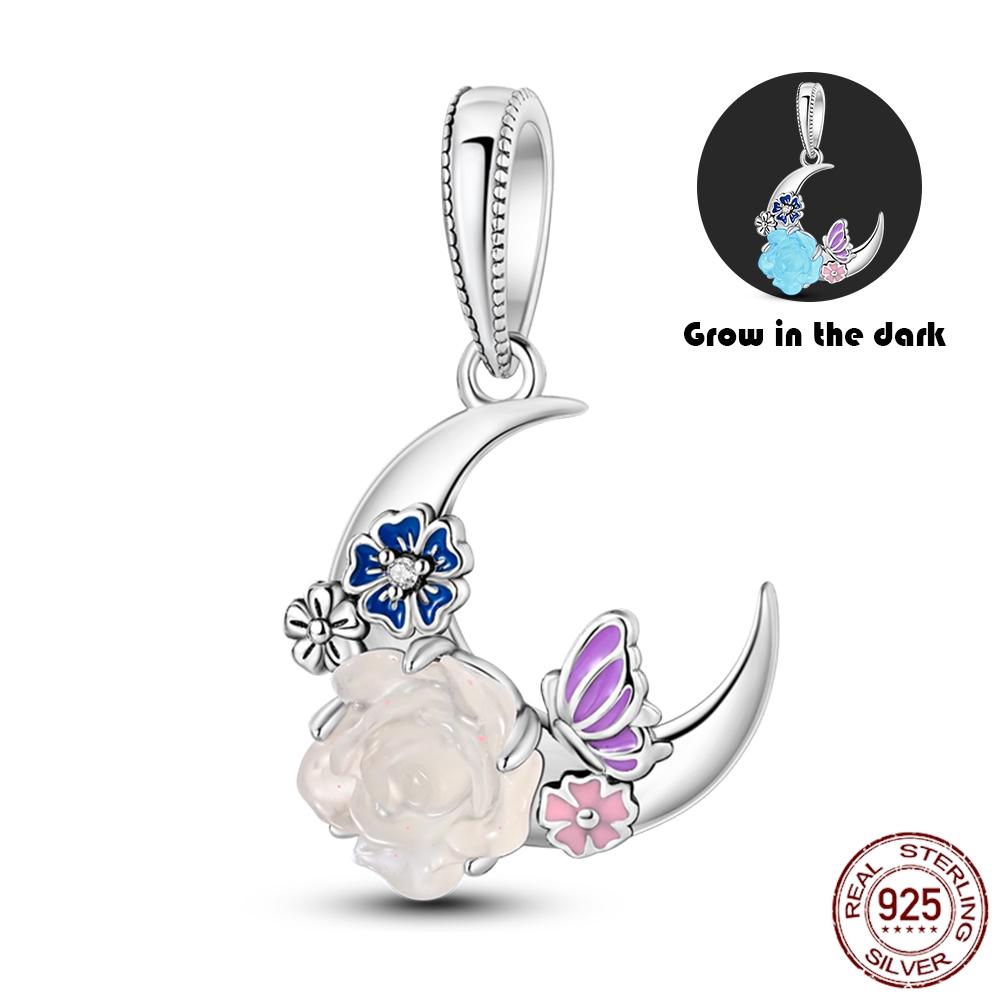 925 Silver Glow in the dark Firefly Honeybee Star Charms Beads Fit 925 Original Bracelets Fine DIY Jewelry Gift Women