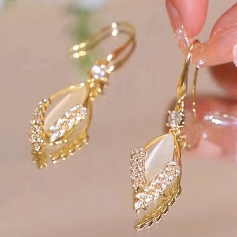 

Элегантные серьги с бриллиантами в виде колосков пшеницы 2023 г.: Универсальный длинный женский корейский дизайн крючка