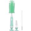 UUKING Baby Bottle Brush Small Bottle Silica Gel Scrubber Cleaner Brushes Set Sponge Washer Milk Water Cleaning Kit Cup, (Green)